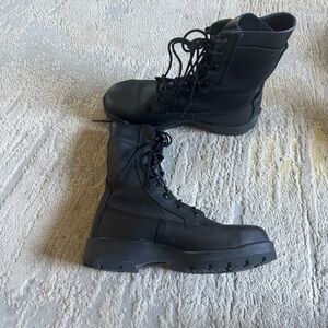 Belleville F360ST Steel Toe Combat black leather Boots vibrant sole lace up 9